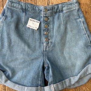 Free People We The Free Mid Rise Osaka Relaxed Barrel Shorts in Spring Garden
